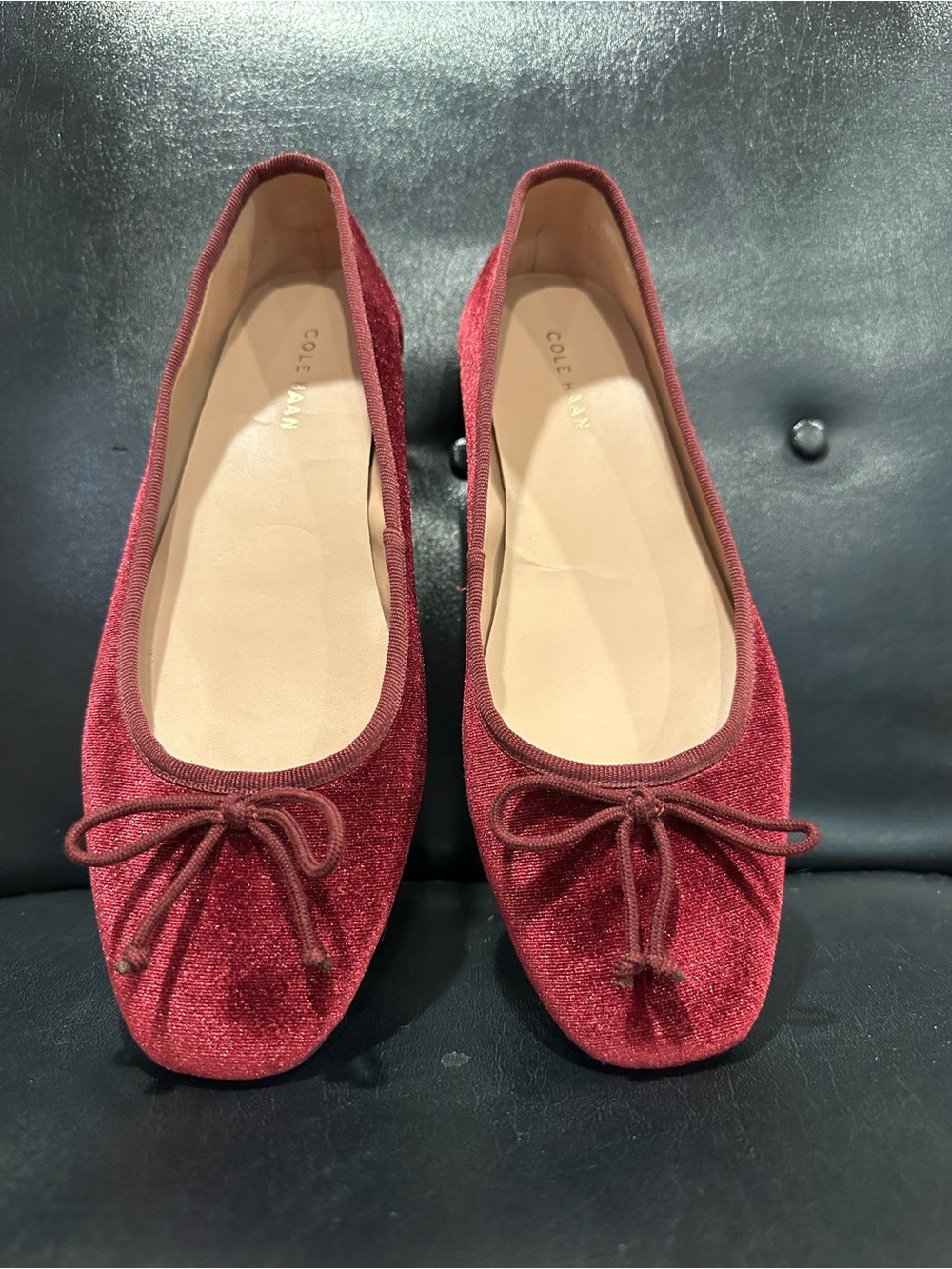 Cole Haan Red Velvet Ballet Flats - Size 9 - No Box